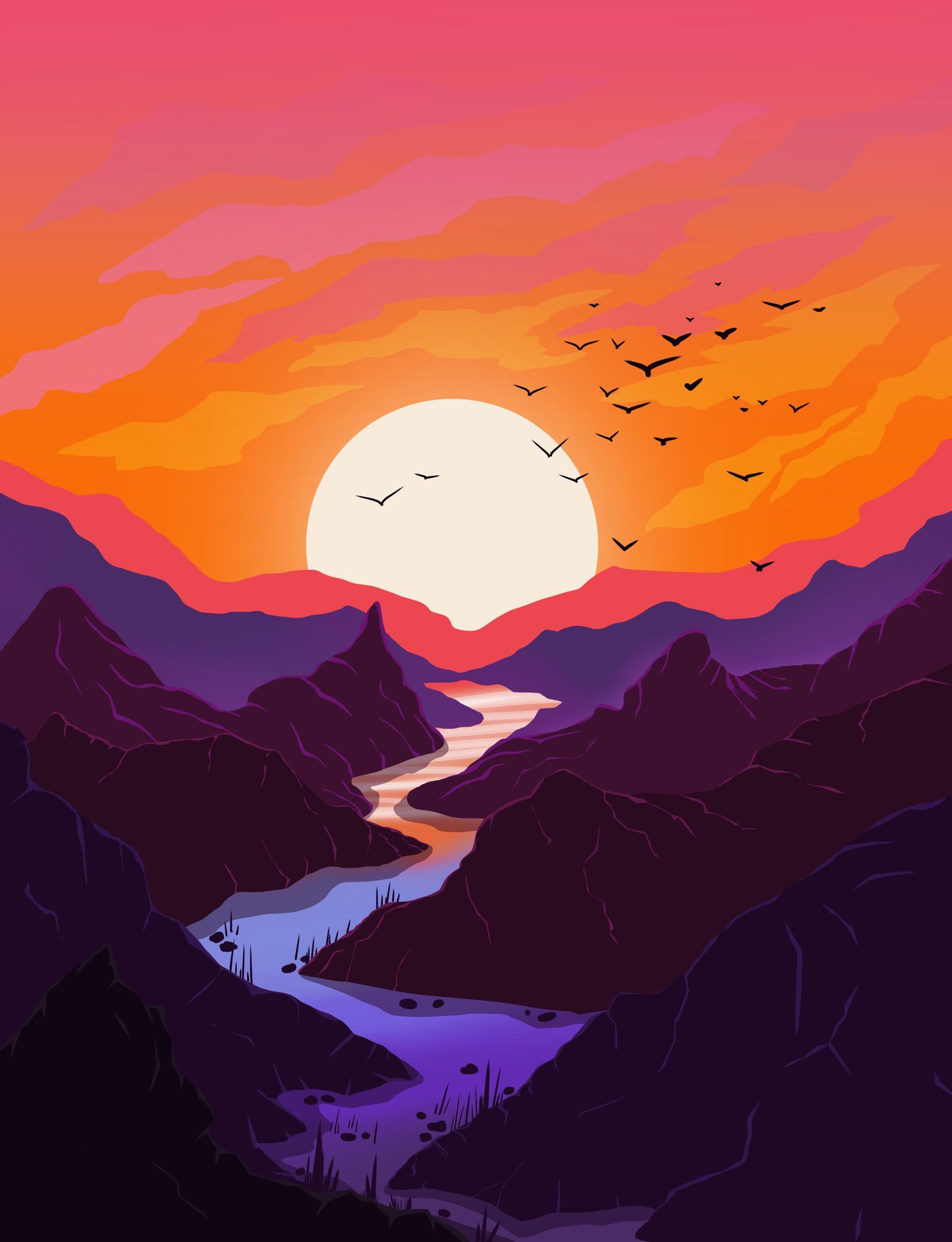 Mountain River Glow