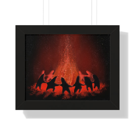 Night Dance — Campfire Ritual Framed Poster