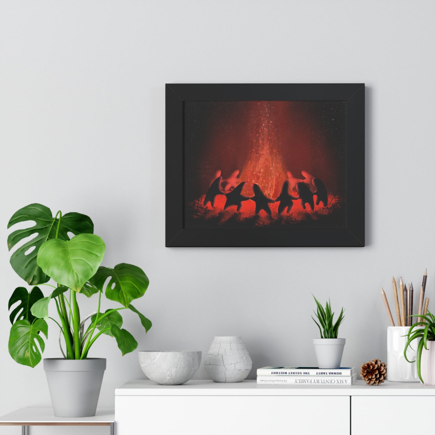Night Dance — Campfire Ritual Framed Poster