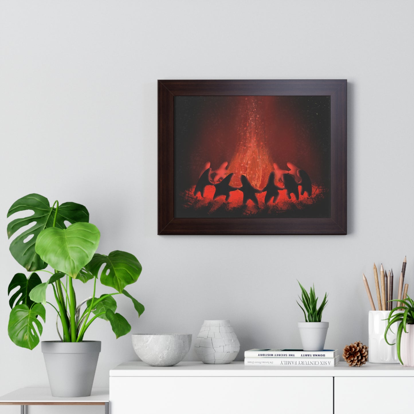 Night Dance — Campfire Ritual Framed Poster