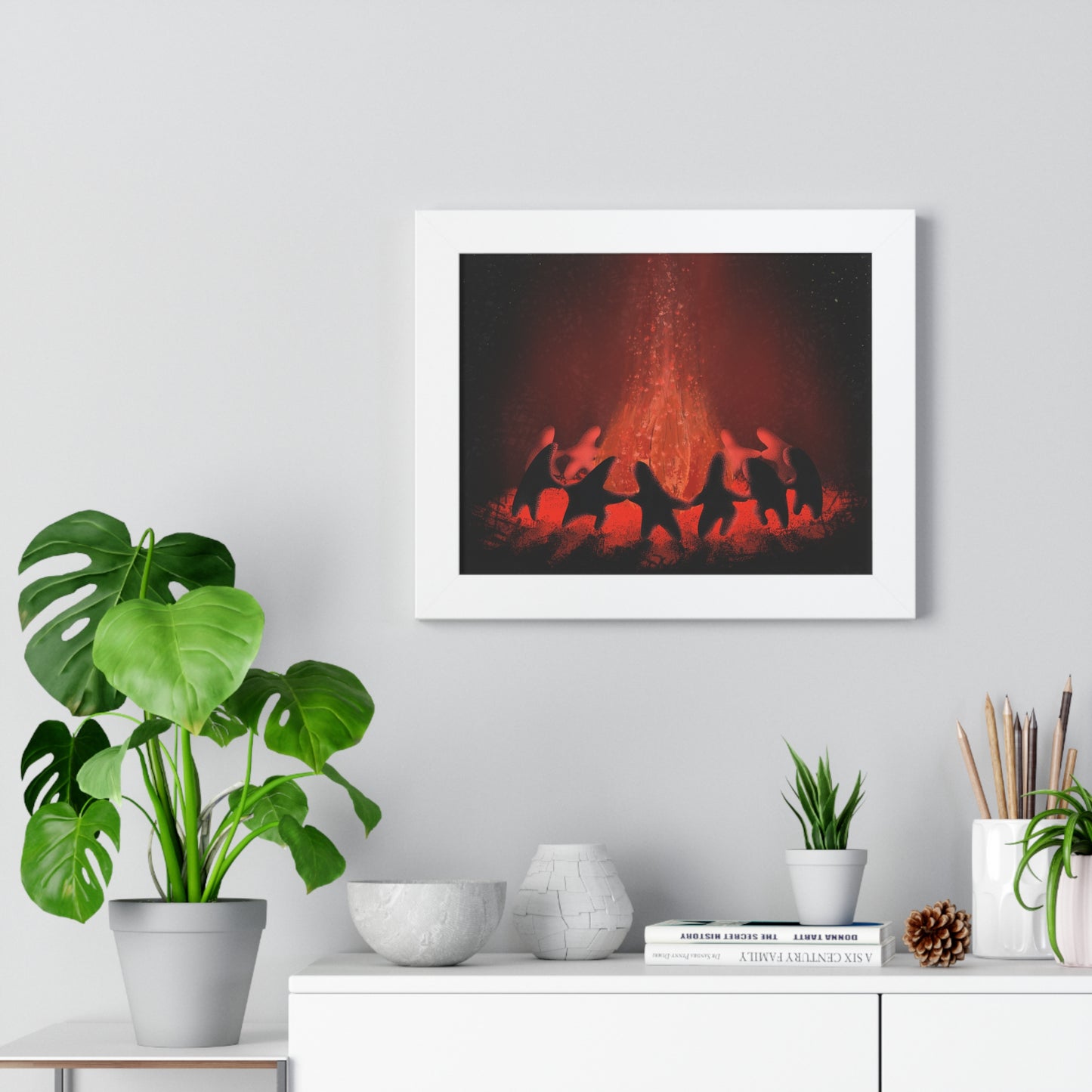 Night Dance — Campfire Ritual Framed Poster