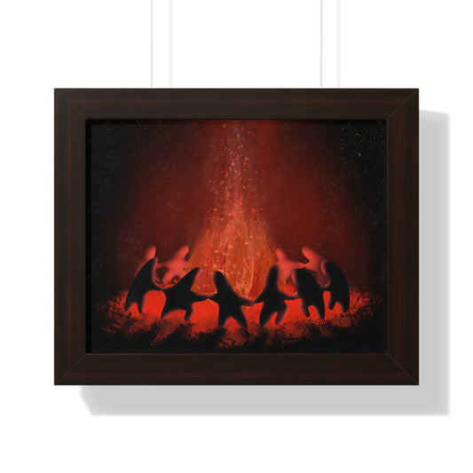 Night Dance — Campfire Ritual Framed Poster