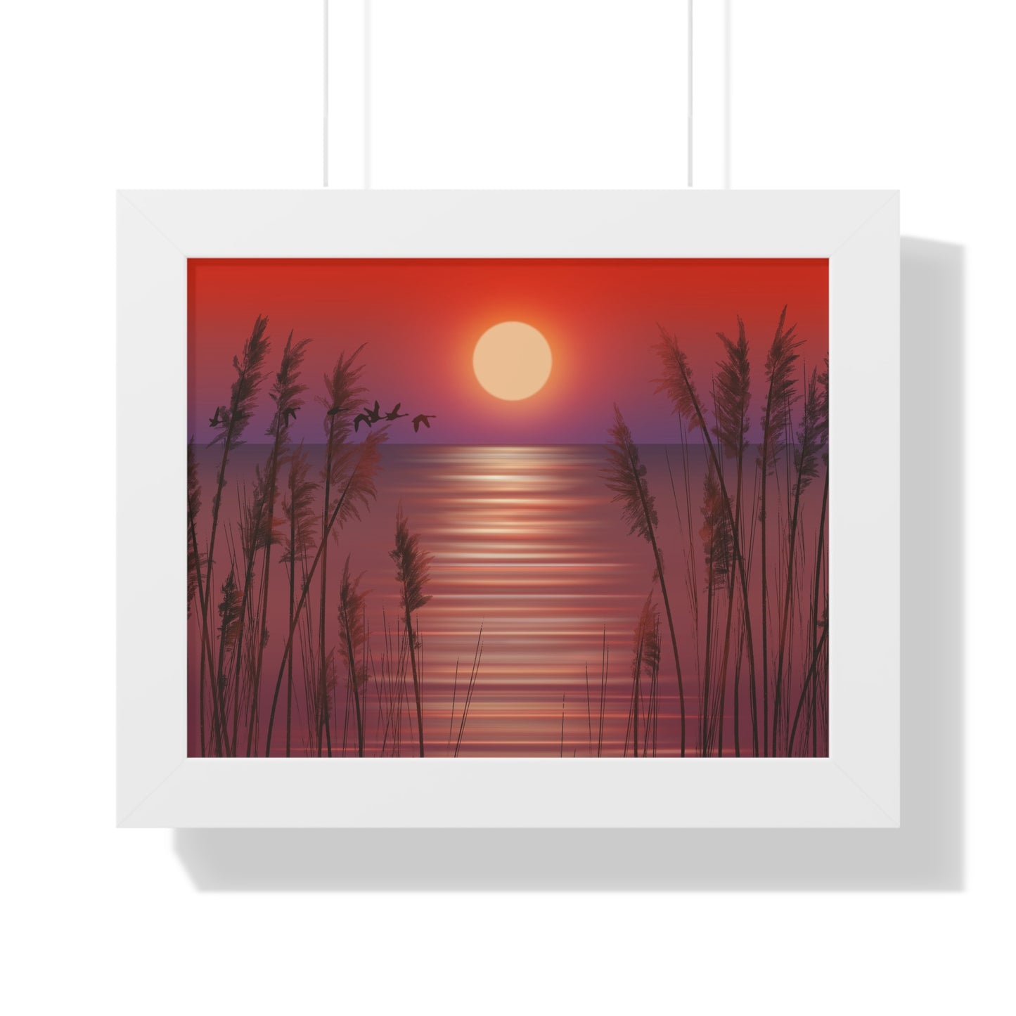 The Quiet Hour — Coastal Sunset Framed Poster