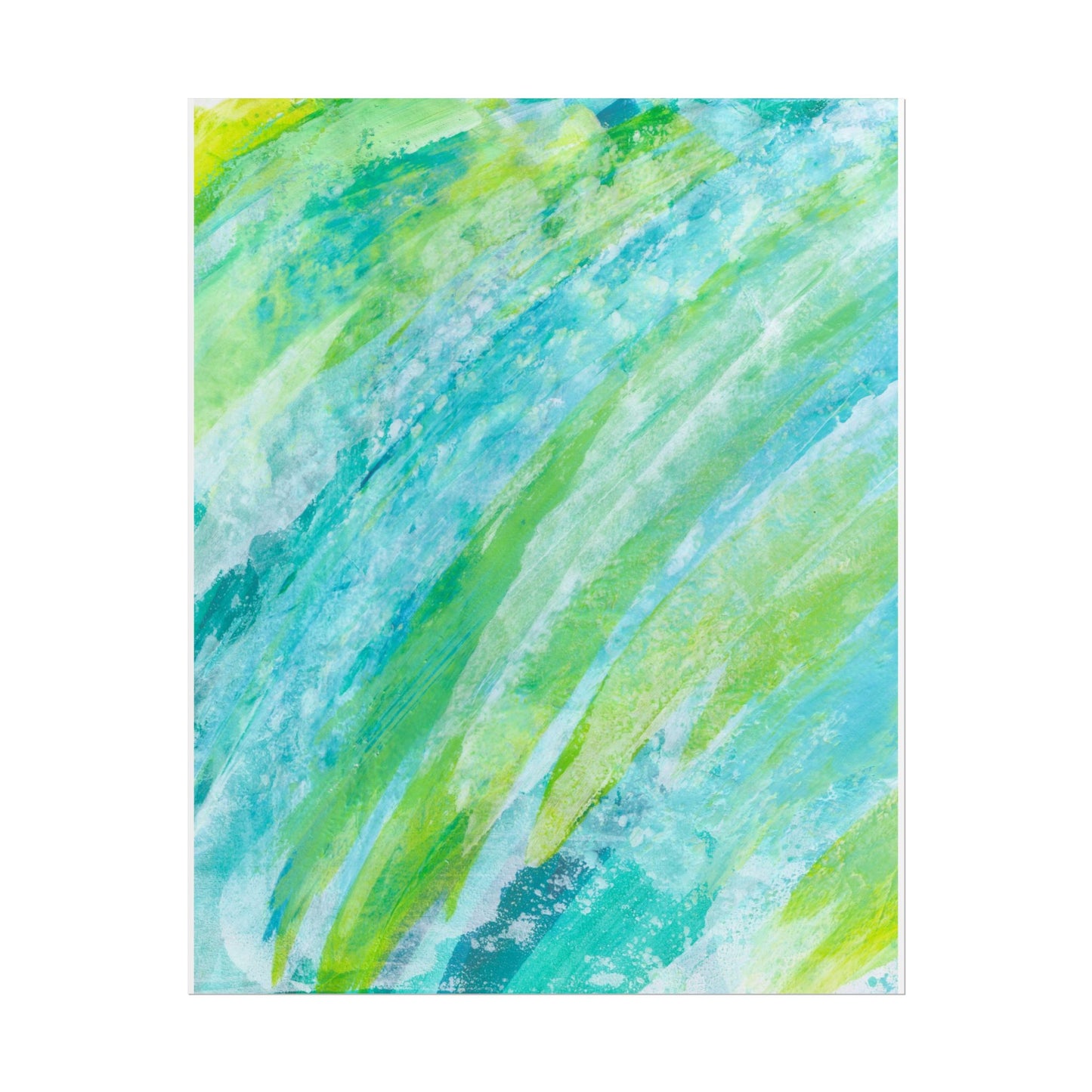 Aqua Breeze Rolled Poster — Abstract Blue & Green Watercolor Wall Art