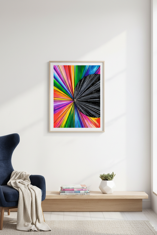 Color Singularity — mockup poster in frame on wall
