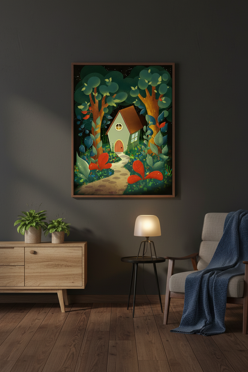 Night in the Woods — framed art print mockup