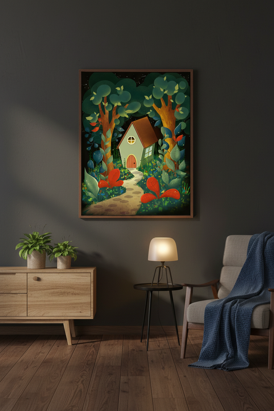 Night in the Woods — framed art print mockup