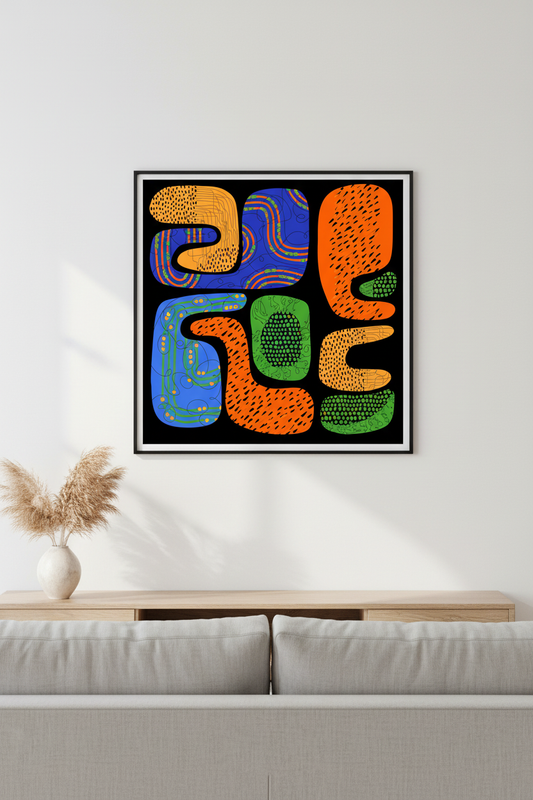 Urban Maze — mockup in living room interior