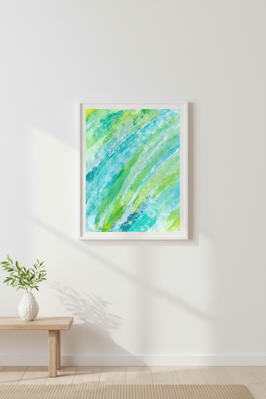 Mockup — Abstract Teal Green Art Print