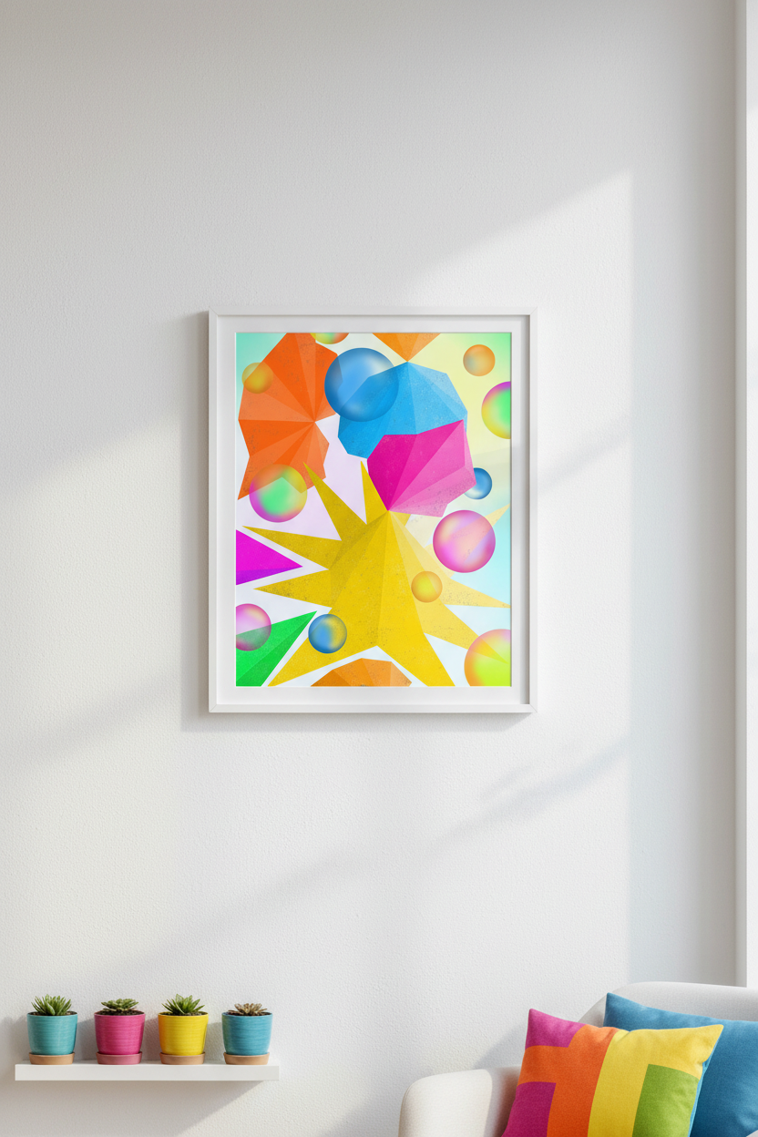 Mockup — Rainbow Shapes Digital Print
